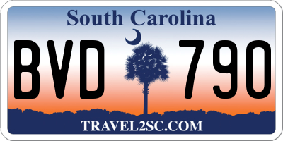 SC license plate BVD790
