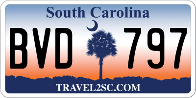 SC license plate BVD797
