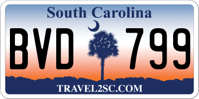 SC license plate BVD799