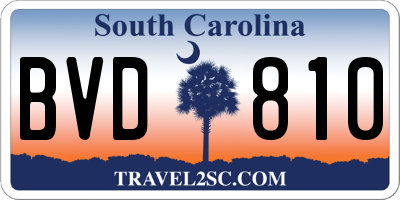 SC license plate BVD810