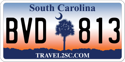 SC license plate BVD813