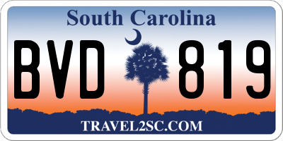 SC license plate BVD819