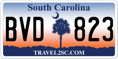 SC license plate BVD823