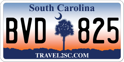 SC license plate BVD825