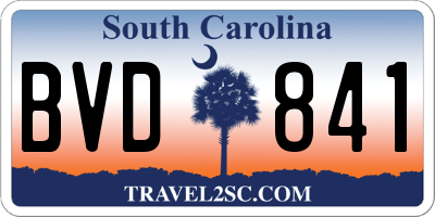 SC license plate BVD841