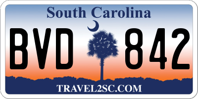 SC license plate BVD842