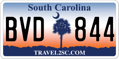 SC license plate BVD844