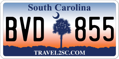 SC license plate BVD855