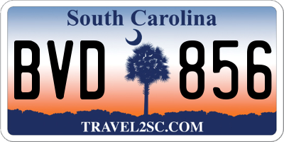SC license plate BVD856