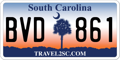 SC license plate BVD861