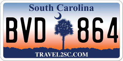 SC license plate BVD864