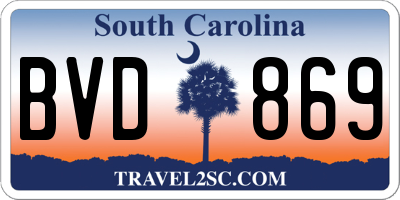 SC license plate BVD869