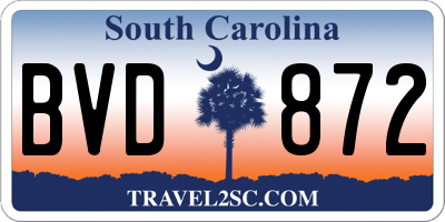 SC license plate BVD872