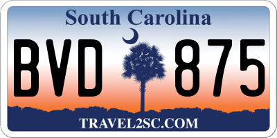 SC license plate BVD875