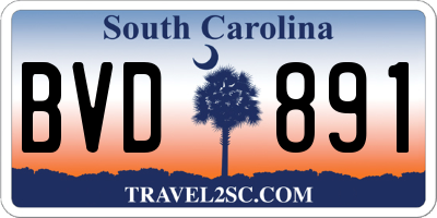 SC license plate BVD891