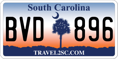 SC license plate BVD896