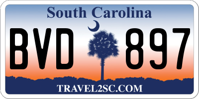 SC license plate BVD897