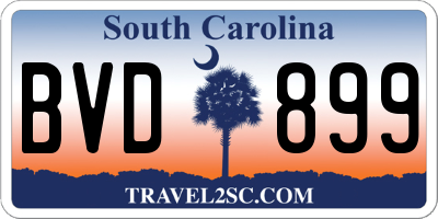 SC license plate BVD899