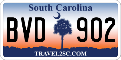 SC license plate BVD902