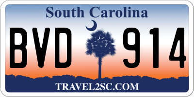 SC license plate BVD914