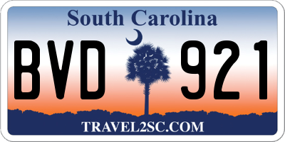 SC license plate BVD921