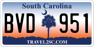 SC license plate BVD951