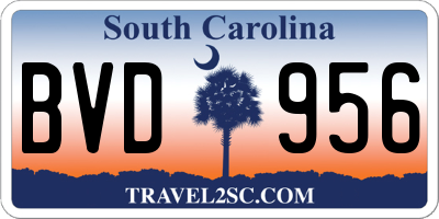 SC license plate BVD956