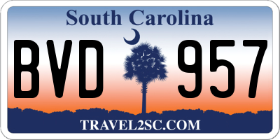 SC license plate BVD957