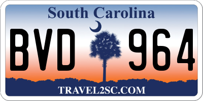 SC license plate BVD964