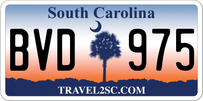 SC license plate BVD975