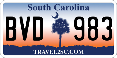 SC license plate BVD983