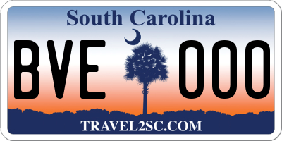 SC license plate BVE000