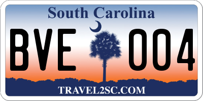 SC license plate BVE004