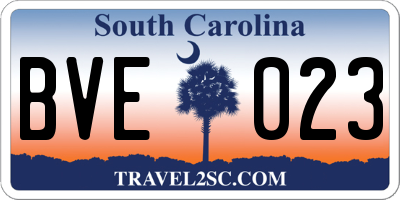 SC license plate BVE023