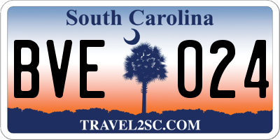 SC license plate BVE024
