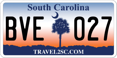 SC license plate BVE027
