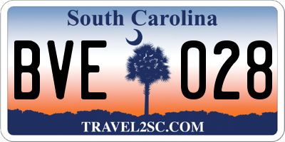 SC license plate BVE028