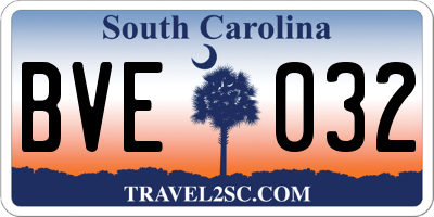 SC license plate BVE032