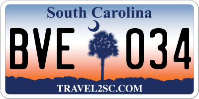 SC license plate BVE034