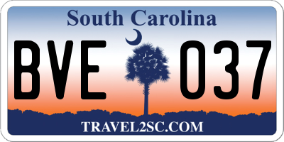 SC license plate BVE037