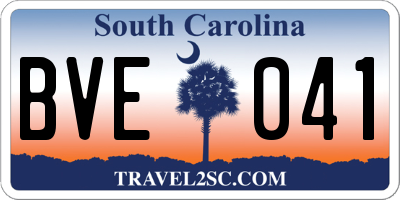 SC license plate BVE041