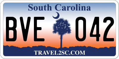 SC license plate BVE042