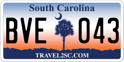 SC license plate BVE043