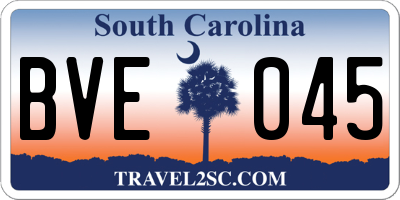 SC license plate BVE045