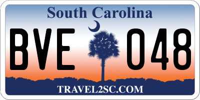 SC license plate BVE048