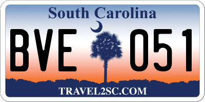 SC license plate BVE051