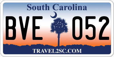 SC license plate BVE052