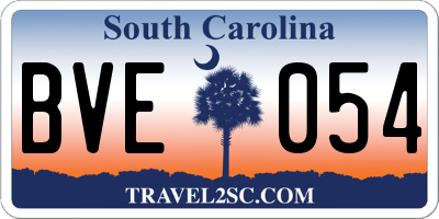 SC license plate BVE054