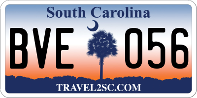 SC license plate BVE056