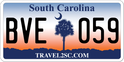 SC license plate BVE059